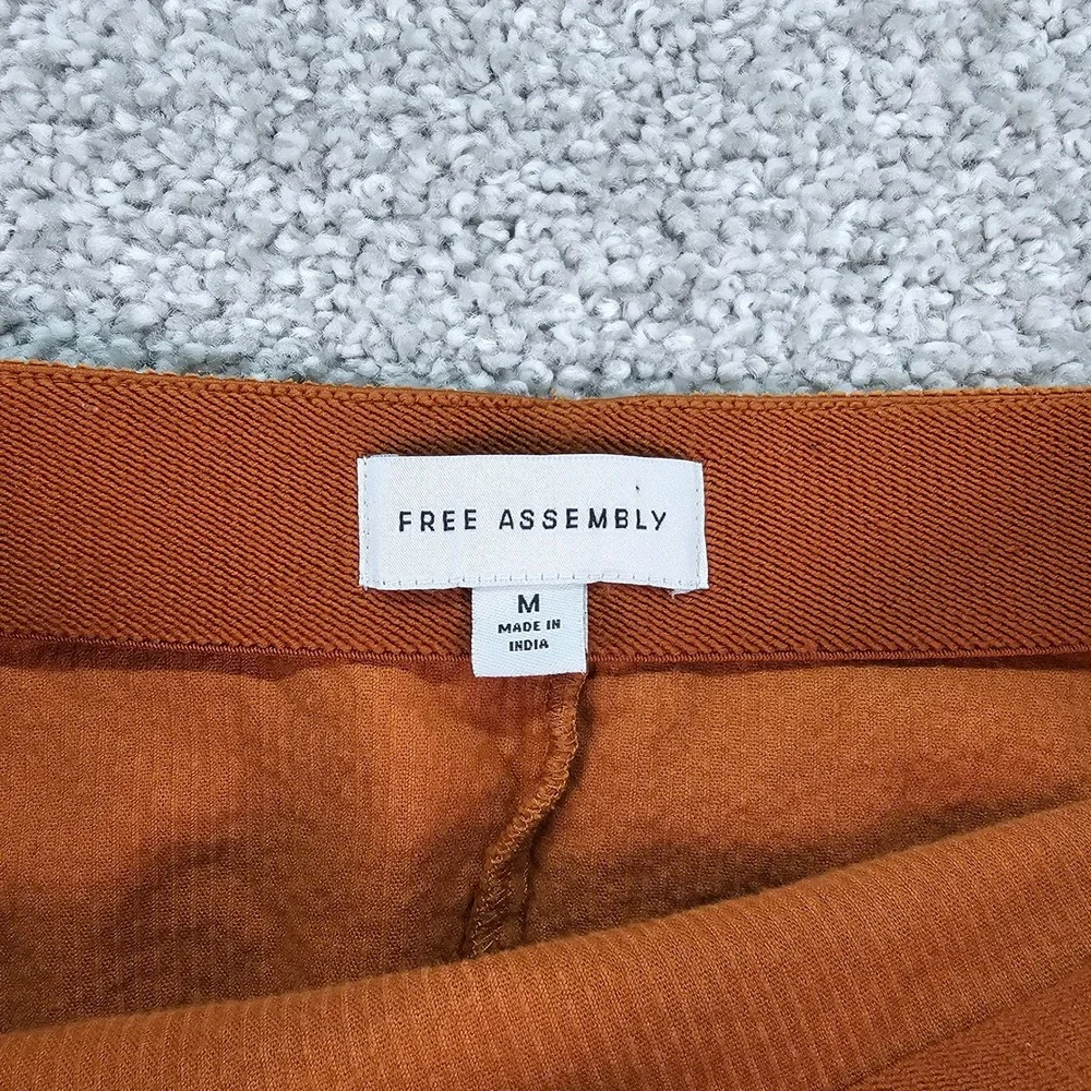 Free‎ Assembly Corduroy A-Line Mini Skirt Rust Orange Side Zip Pockets Size M